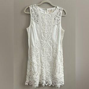 Anthropologie Moulinette Soeurs ivory lace sleeveless Garden dress size 6